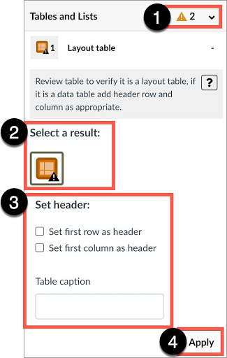 Remediate errors by selecting the desired category. 