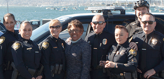 Officers with Chancellor Constance Carroll