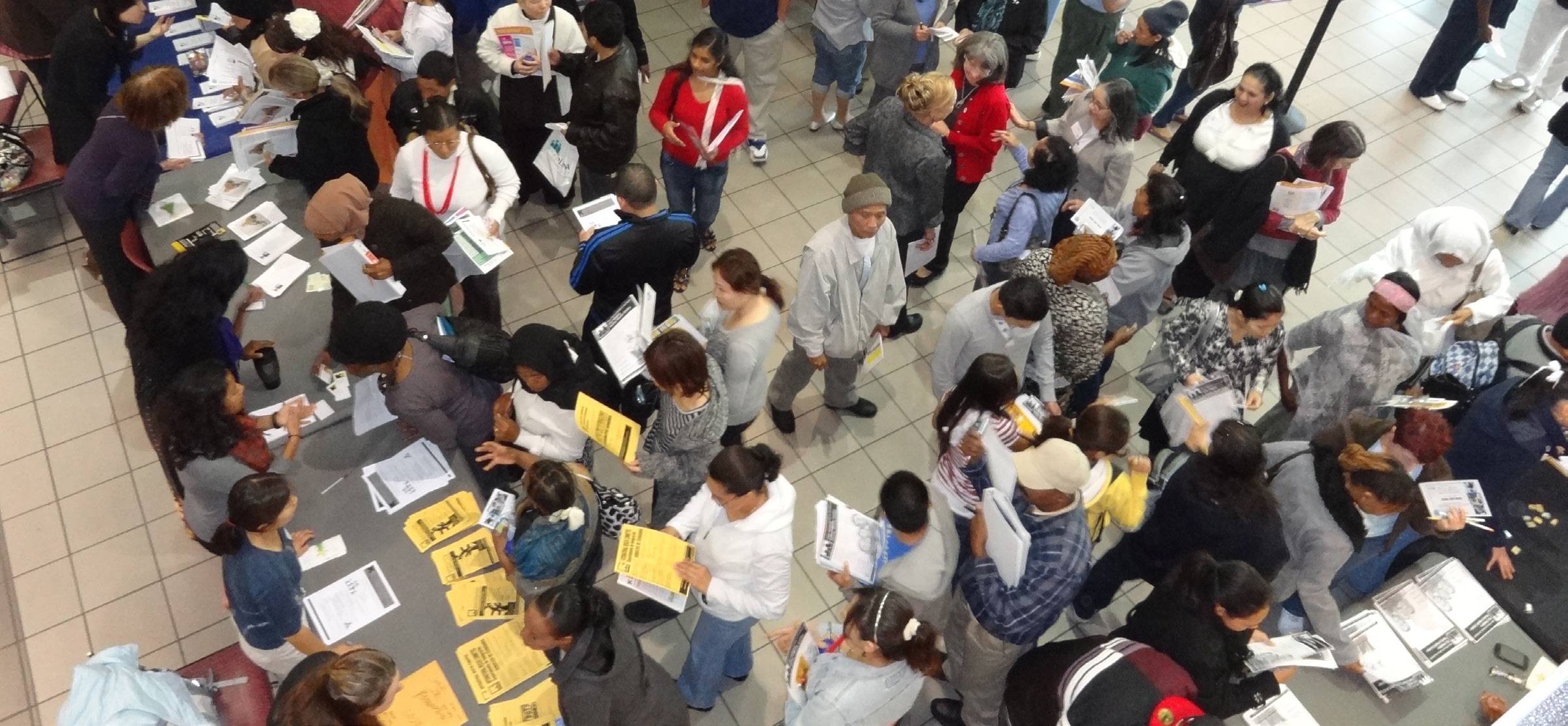 a District table at a hiring fair