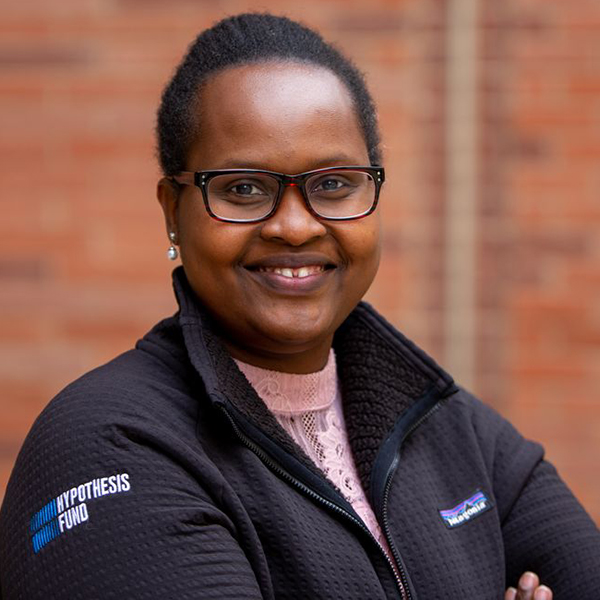 Mireille Kamariza wearing a black jacket