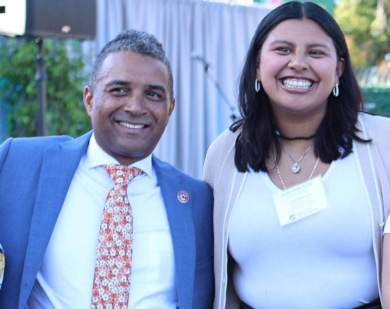Dalia Ramirez with Ricky Shabazz at a reception