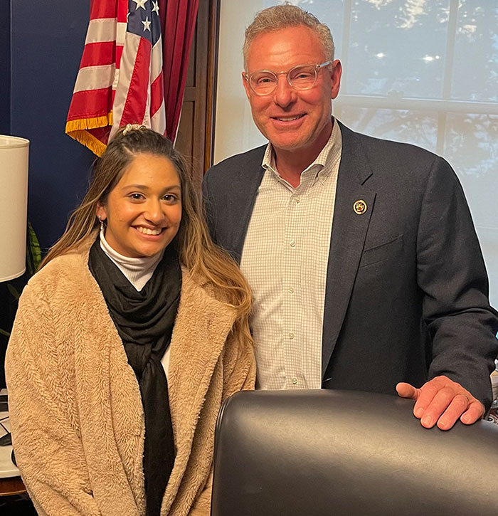 Saigeldeep Ghotra meets Congressmember Scott Peters in his office in Washington D C