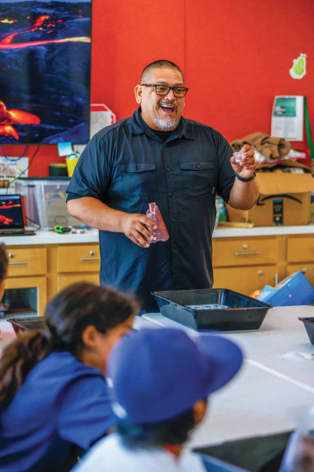 Beto at the front of the class during a STEM Summer Camp