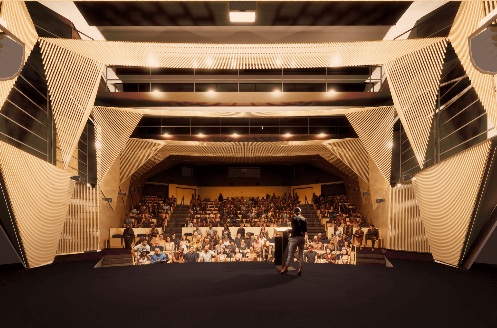 Historic ECC Theatre renovation reaches 50 percent construction milestone Featured Image