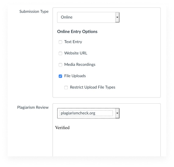 screenshot from Canvas