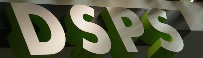 Silver and green DSPS Logo