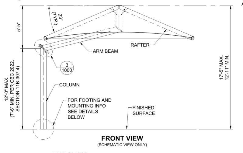 Schematic Drawings of the Miramar College Early Education Shade Structure 2