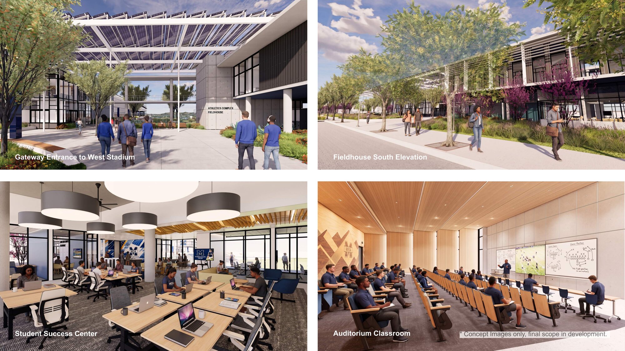 Mesa Athletic Complex Student Success Center Classroom West Stadium Entrance Fieldhous