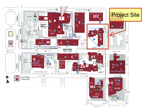 San Diego City College Building S Hot Coil Replacement Map