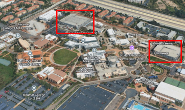 San Diego Miramar College Building G3 & G4 Parking Garage Overhead Doors Map
