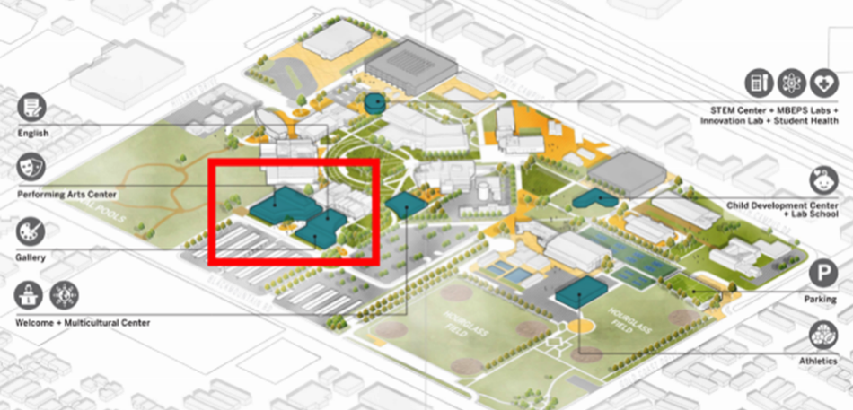 San Diego Miramar College Performing Arts Center & English/Gallery Building Map