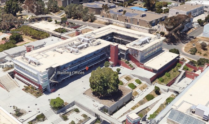 A birds eye view image of the building where the remodeling will take place