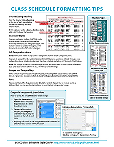 Formatting Tips for Class Schedule