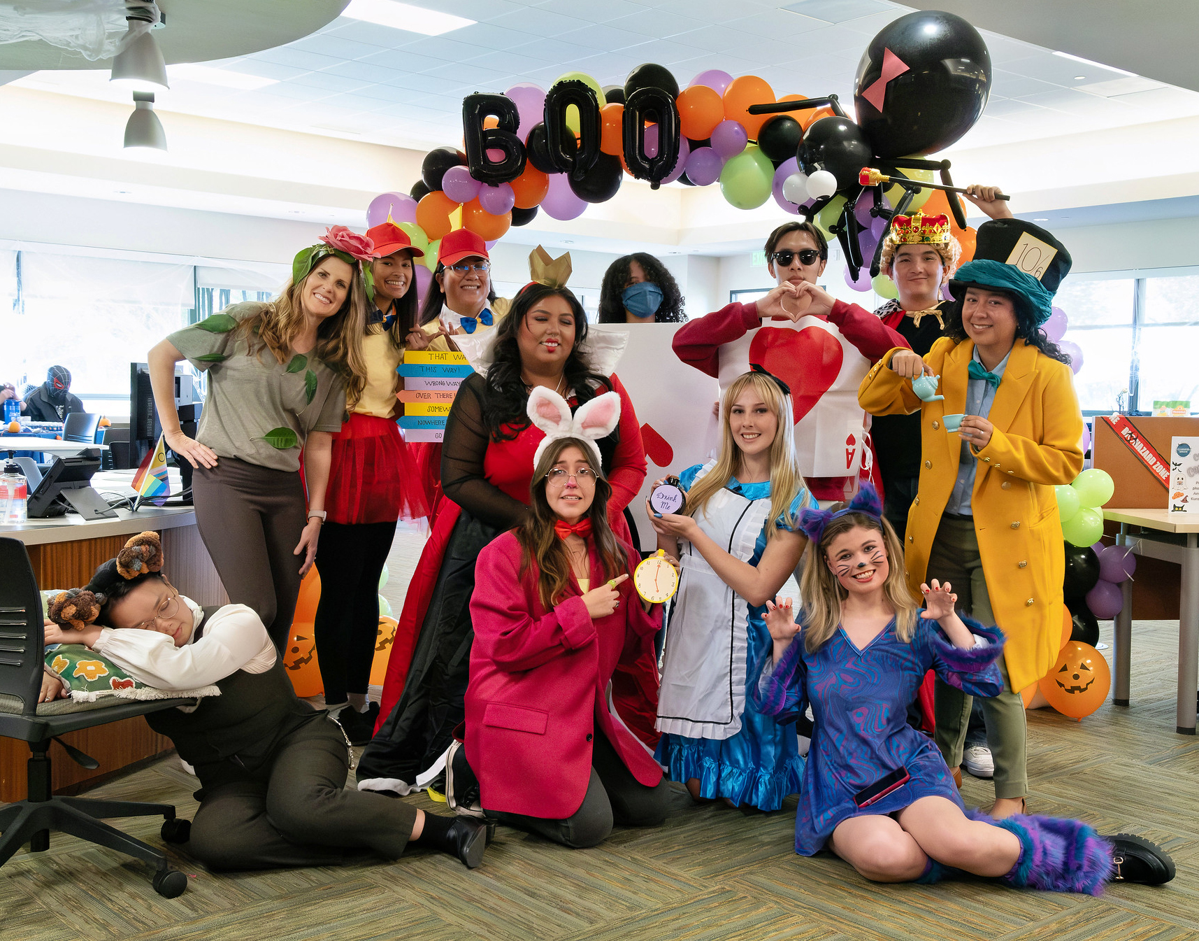 Students and employees dress up for Halloween.