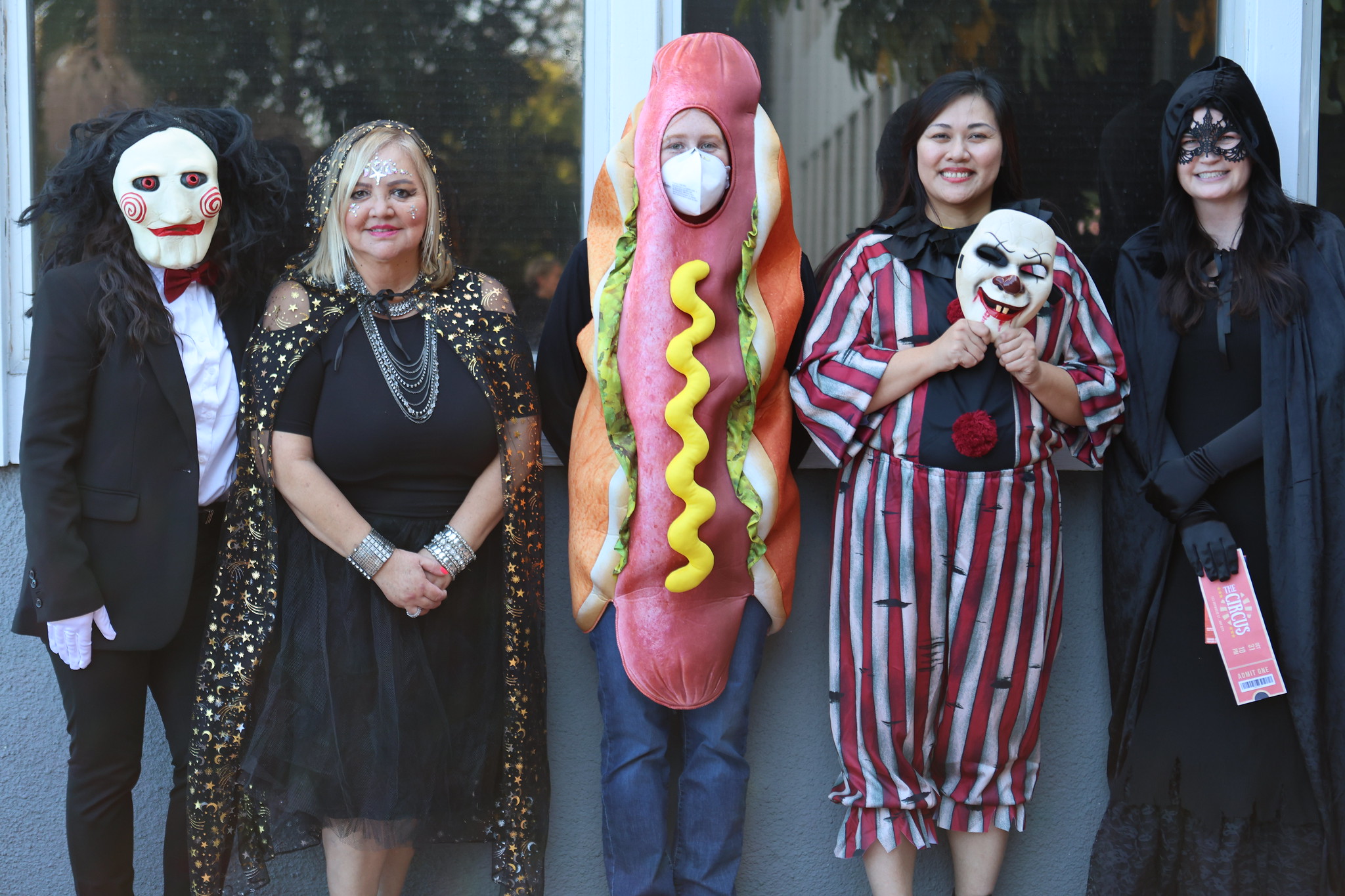 Students and employees dress up for Halloween.