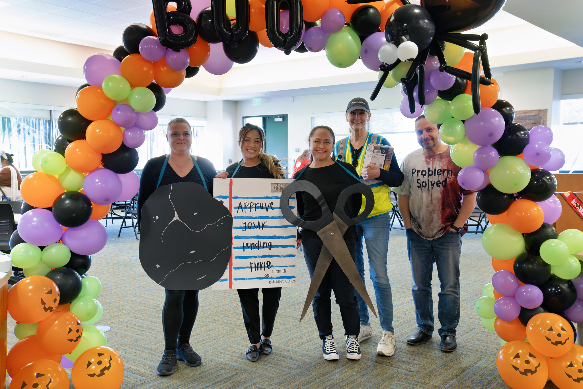 Students and employees dress up for Halloween.