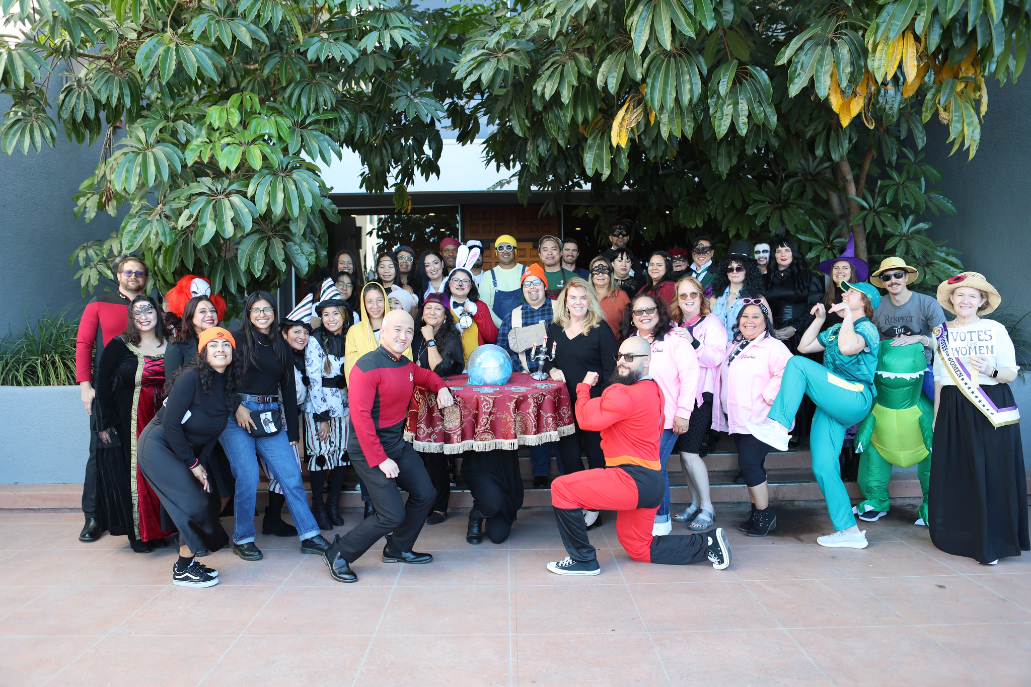 Students and employees dress up for Halloween.