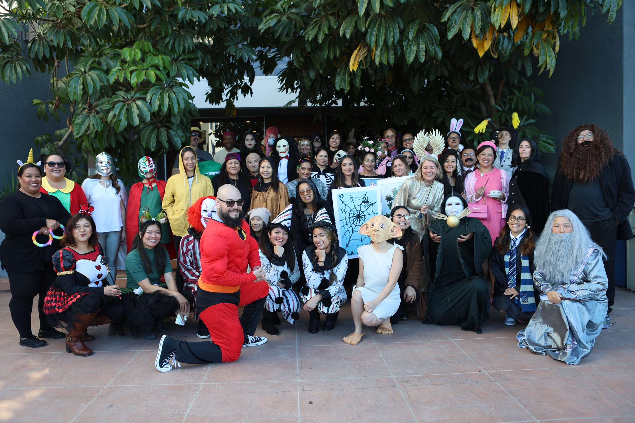 Students and employees dress up for Halloween.