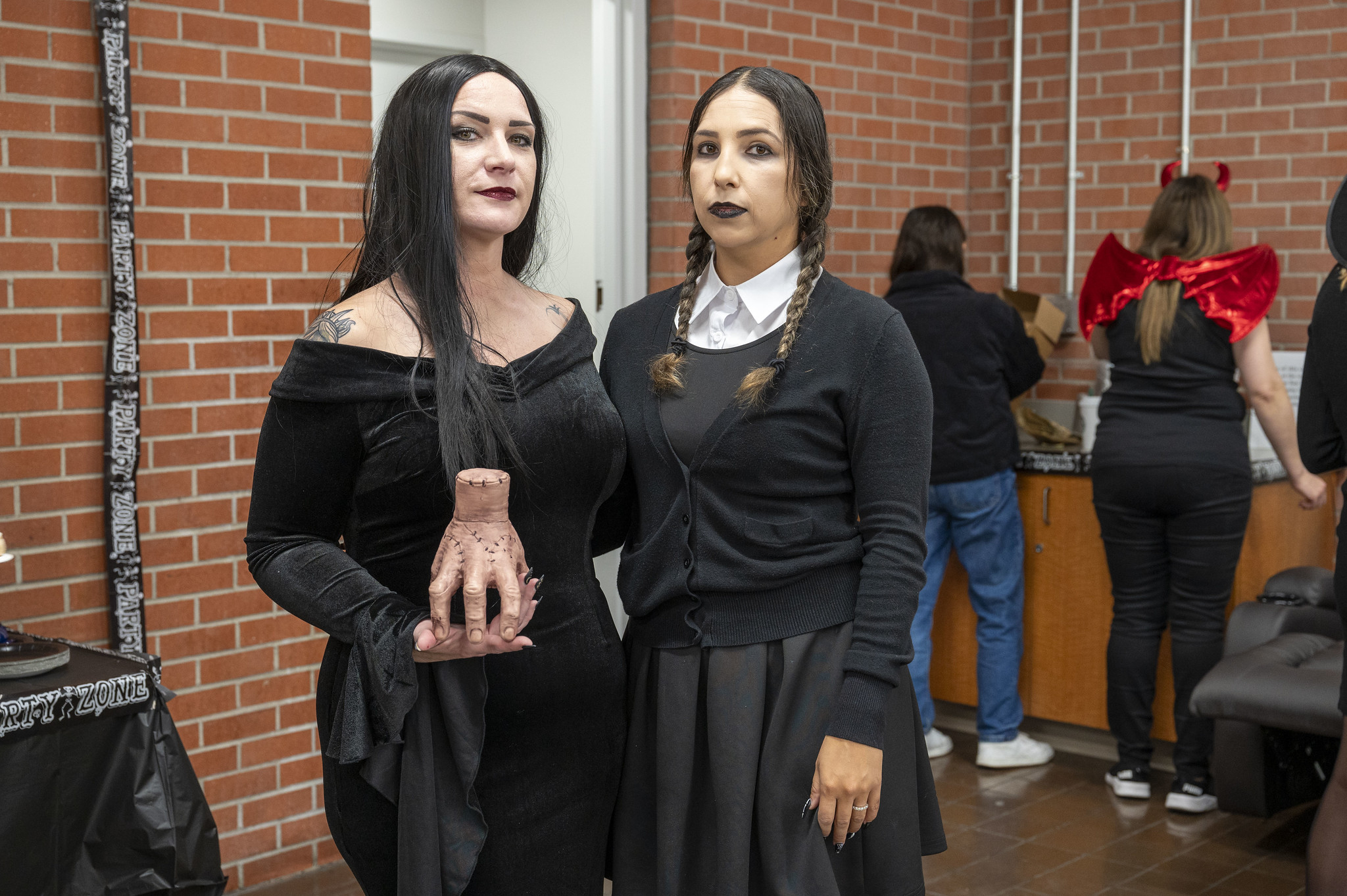Students and employees dress up for Halloween.