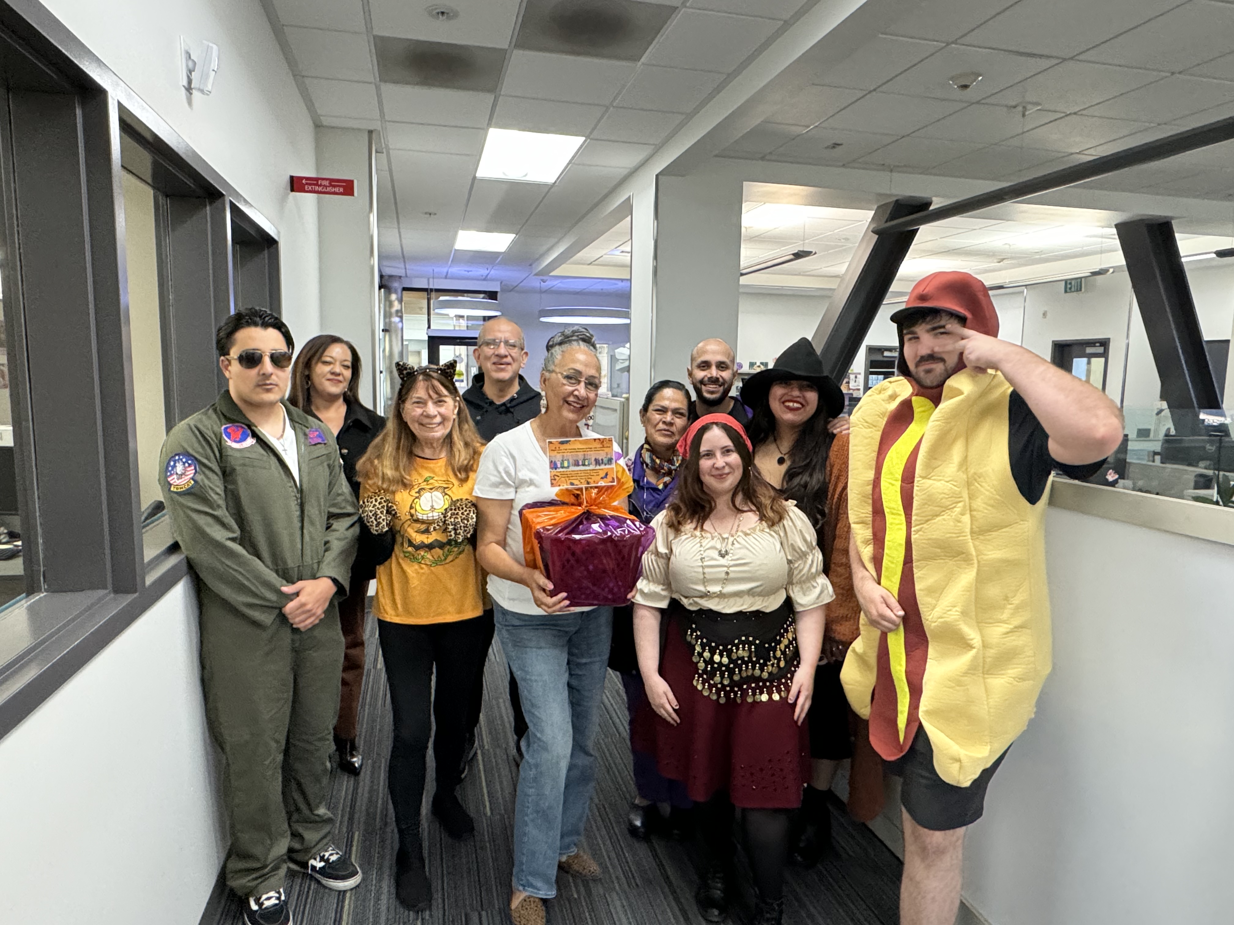 Students and employees dress up for Halloween.