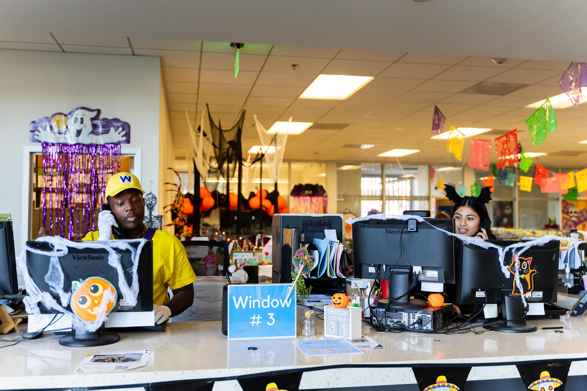 Students and employees dress up for Halloween.