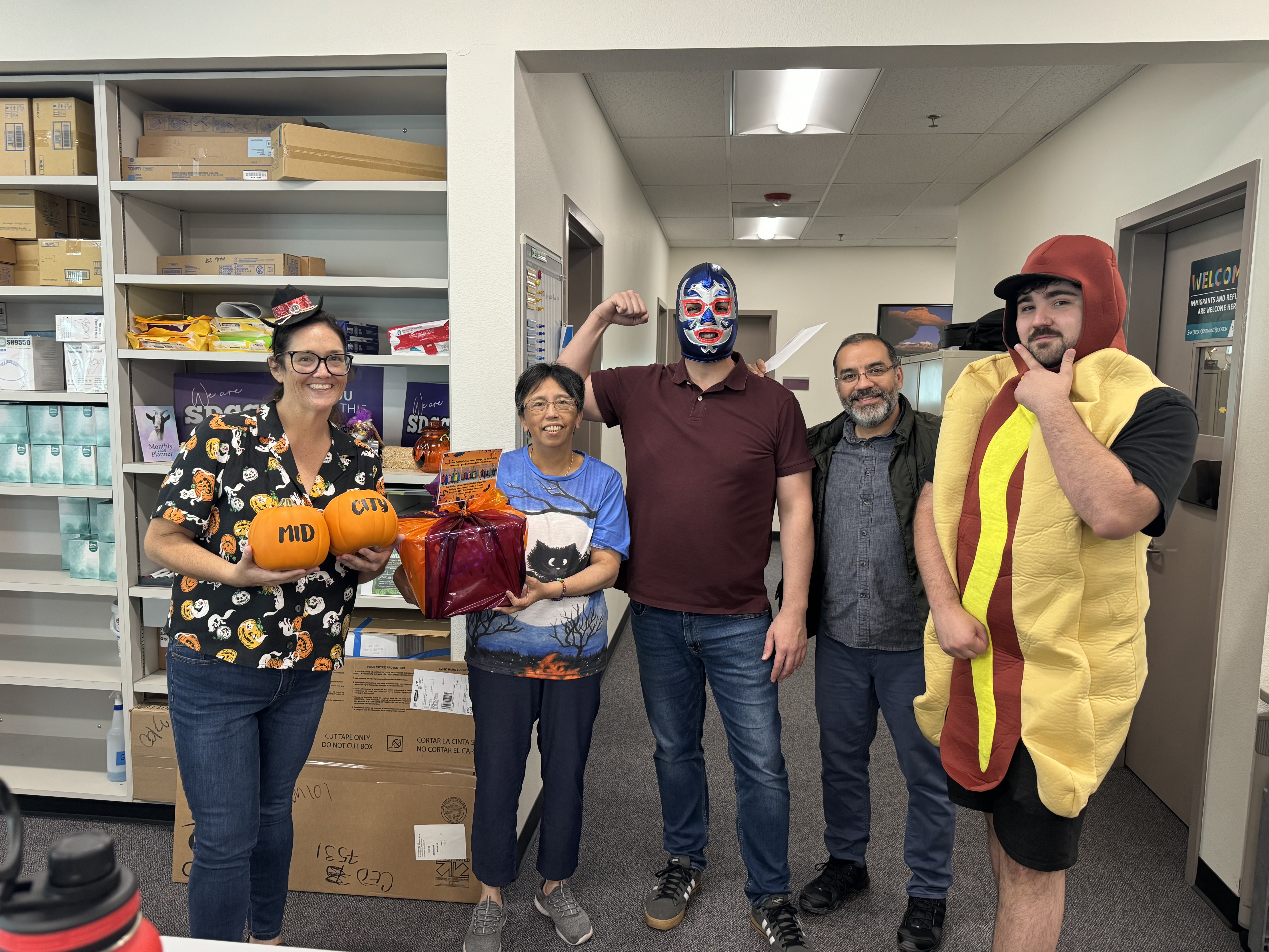 Students and employees dress up for Halloween.