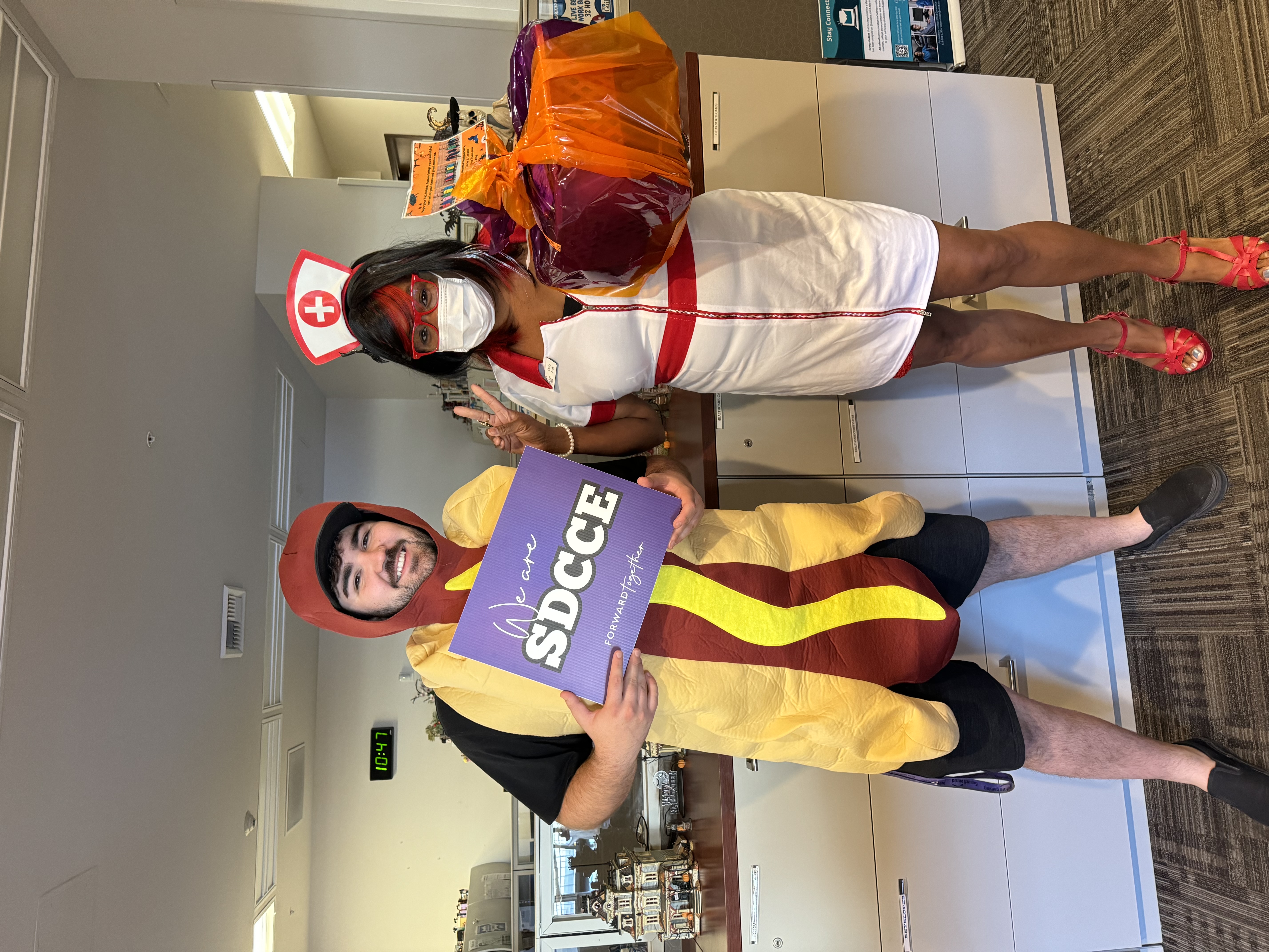 Students and employees dress up for Halloween.