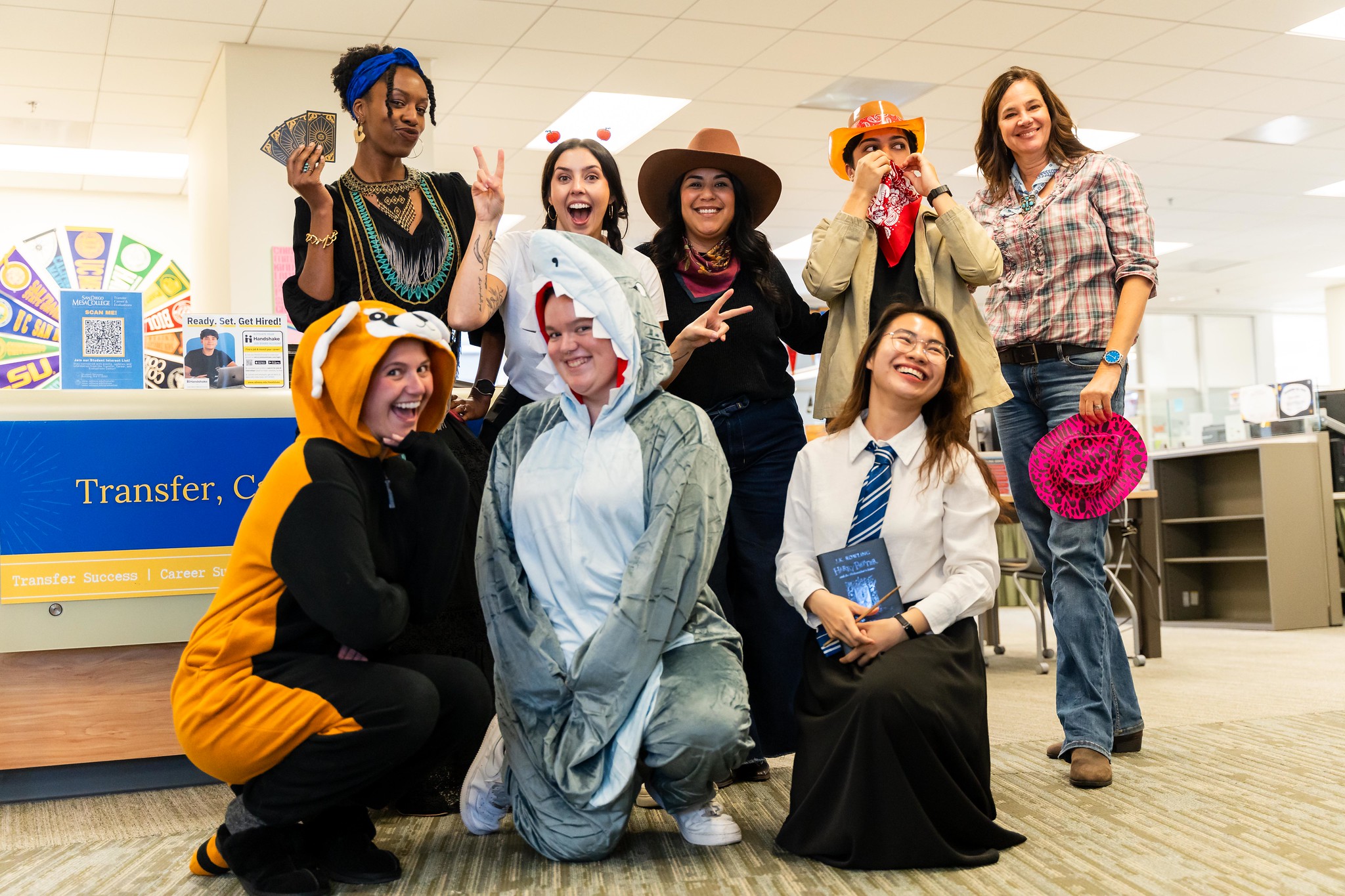 Students and employees dress up for Halloween.