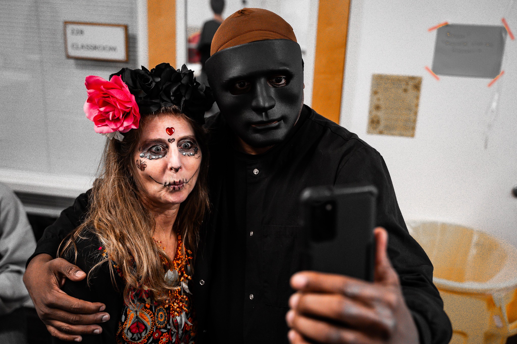 Students and employees dress up for Halloween.