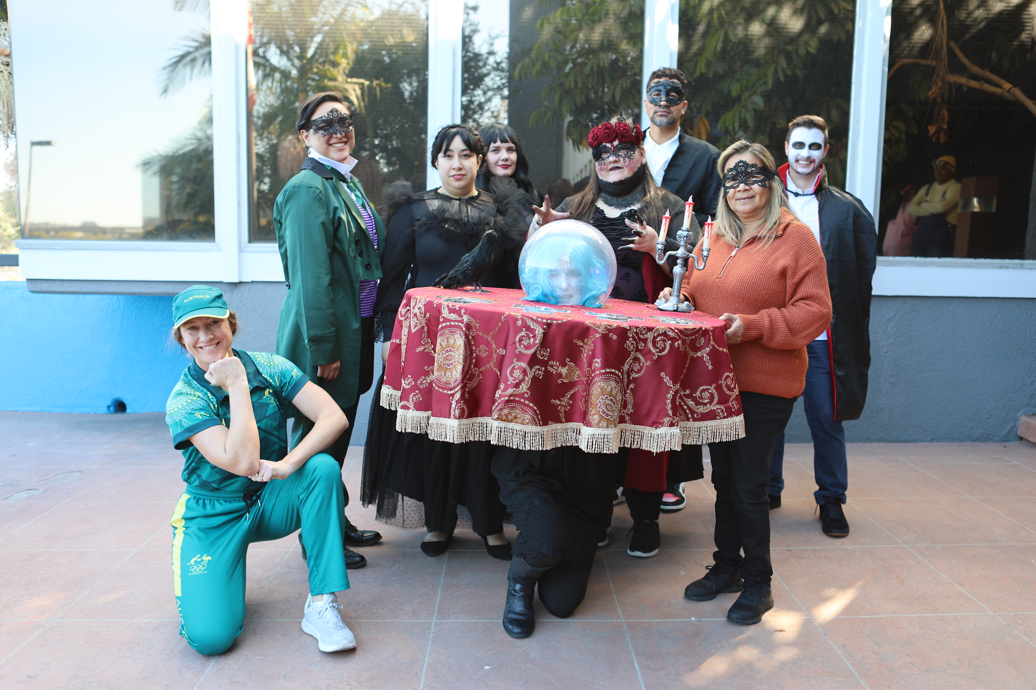 Students and employees dress up for Halloween.