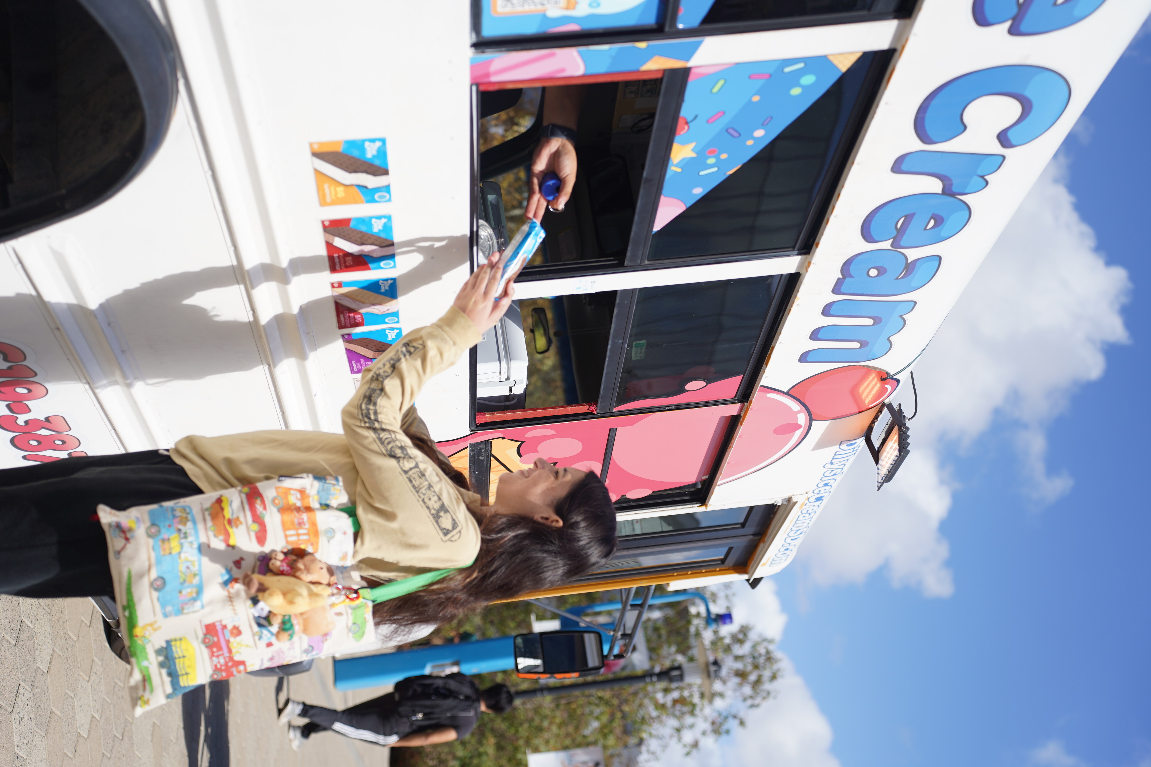 Dilly's Ice Cream truck visited all four colleges to hand out free ice cream to students.