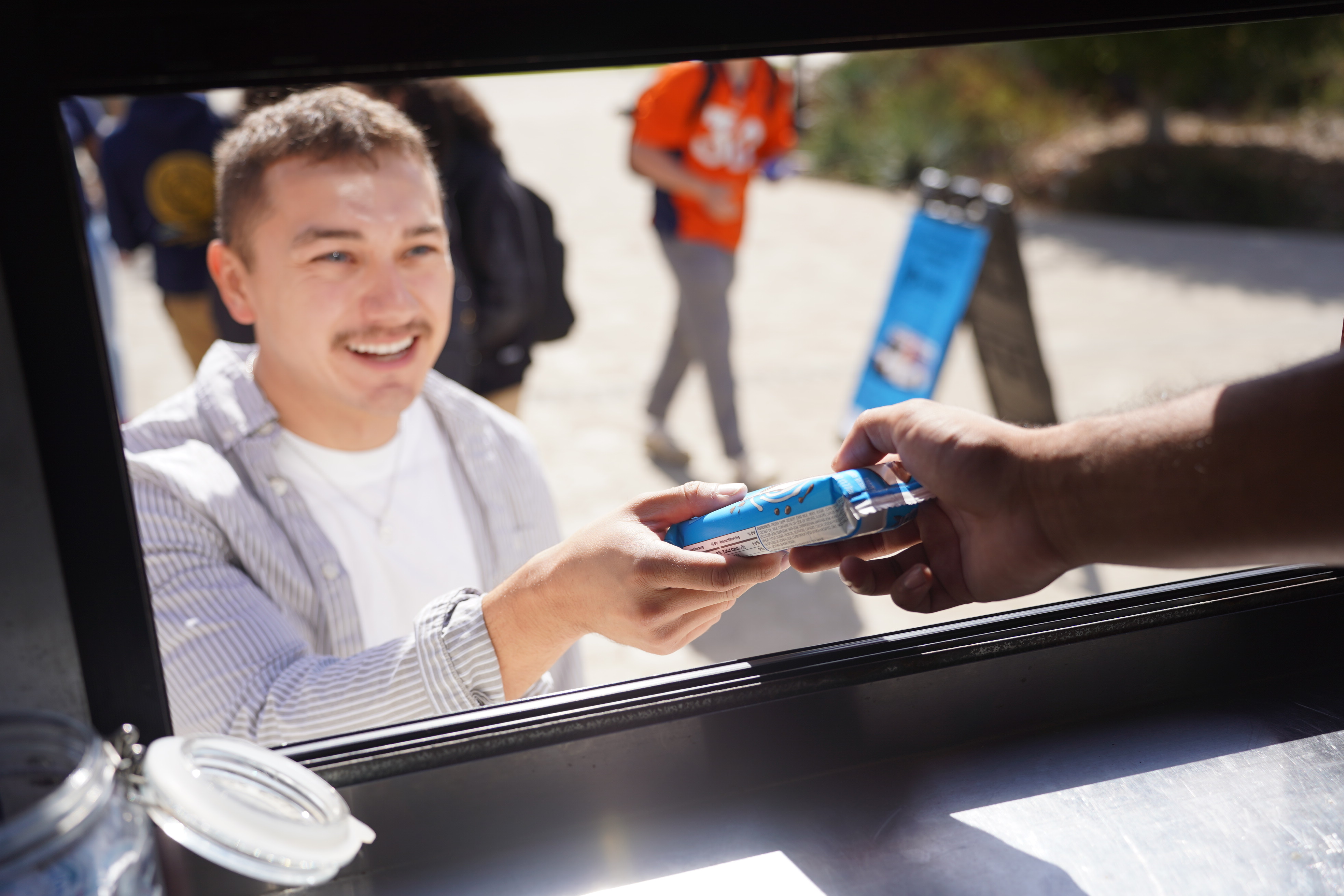 Dilly's Ice Cream truck visited all four colleges to hand out free ice cream to students.