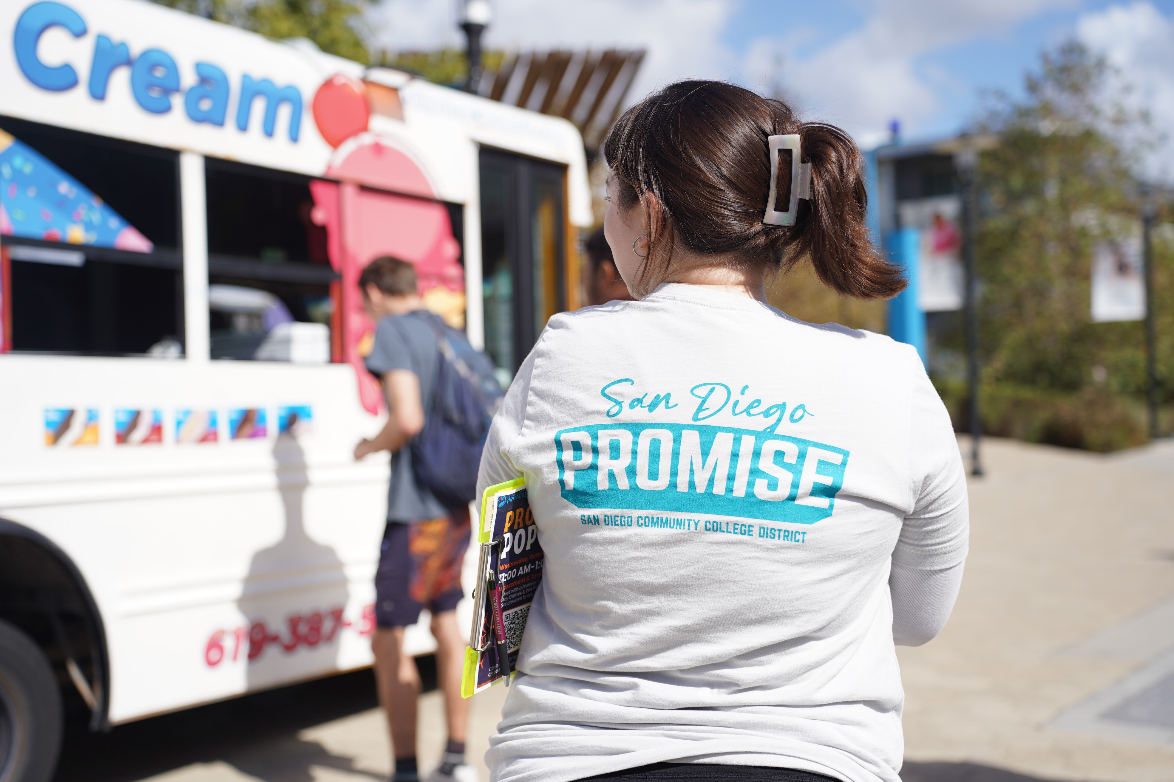 Dilly's Ice Cream truck visited all four colleges to hand out free ice cream to students.
