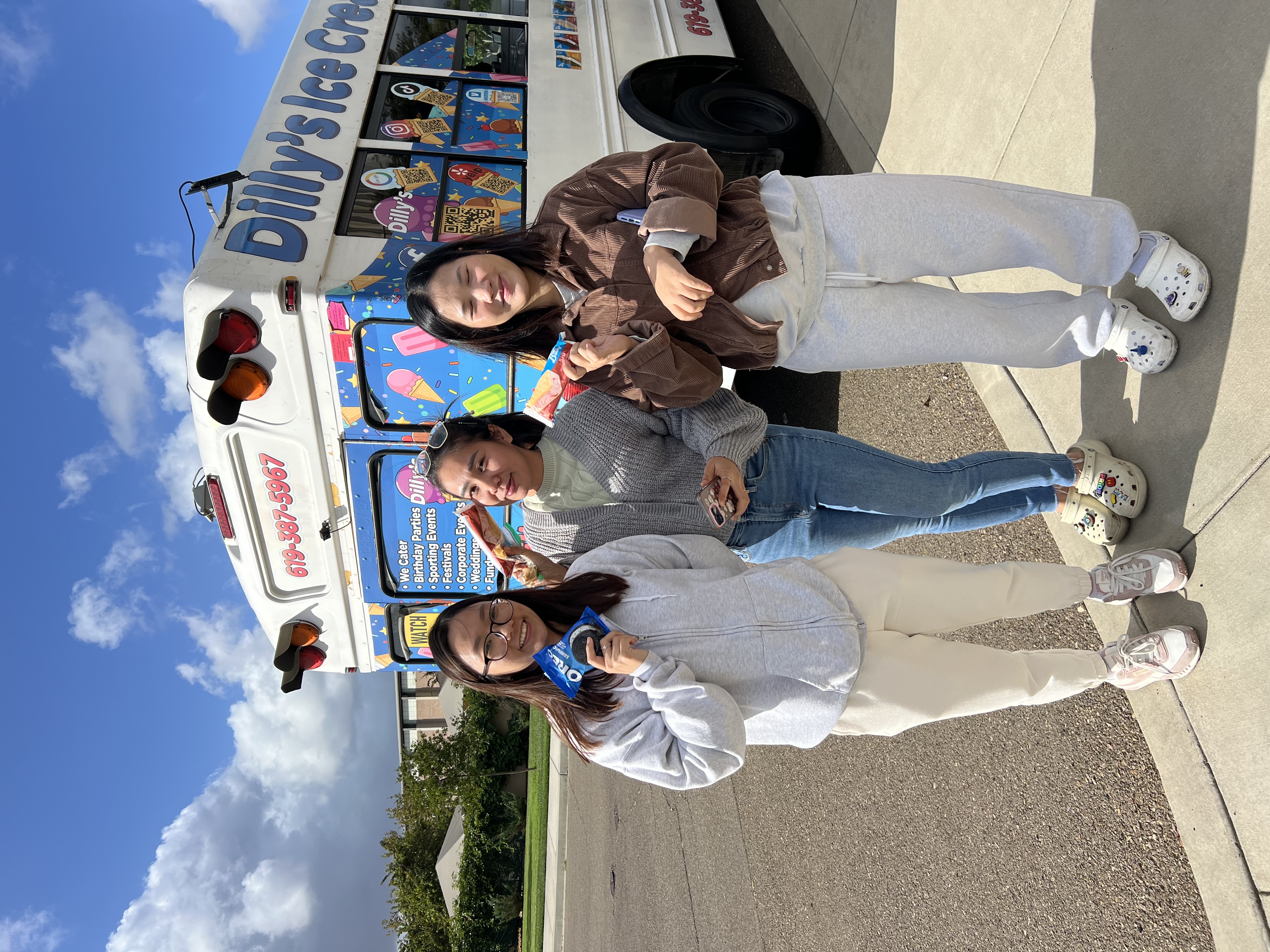 Students are enjoying the free ice cream that was handed out on the Keeping the Promise giving day.