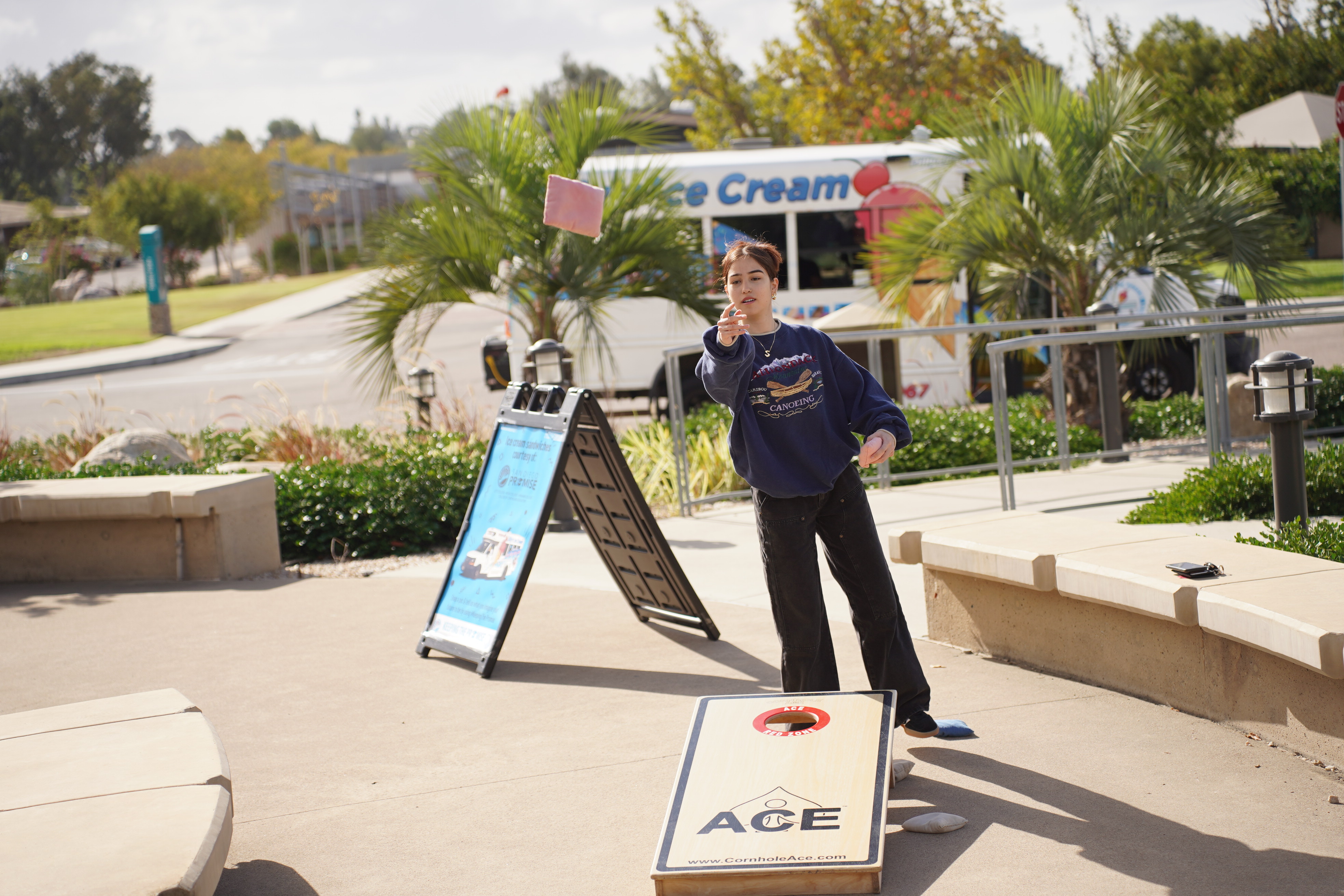 Dilly's Ice Cream truck visited all four colleges to hand out free ice cream to students.