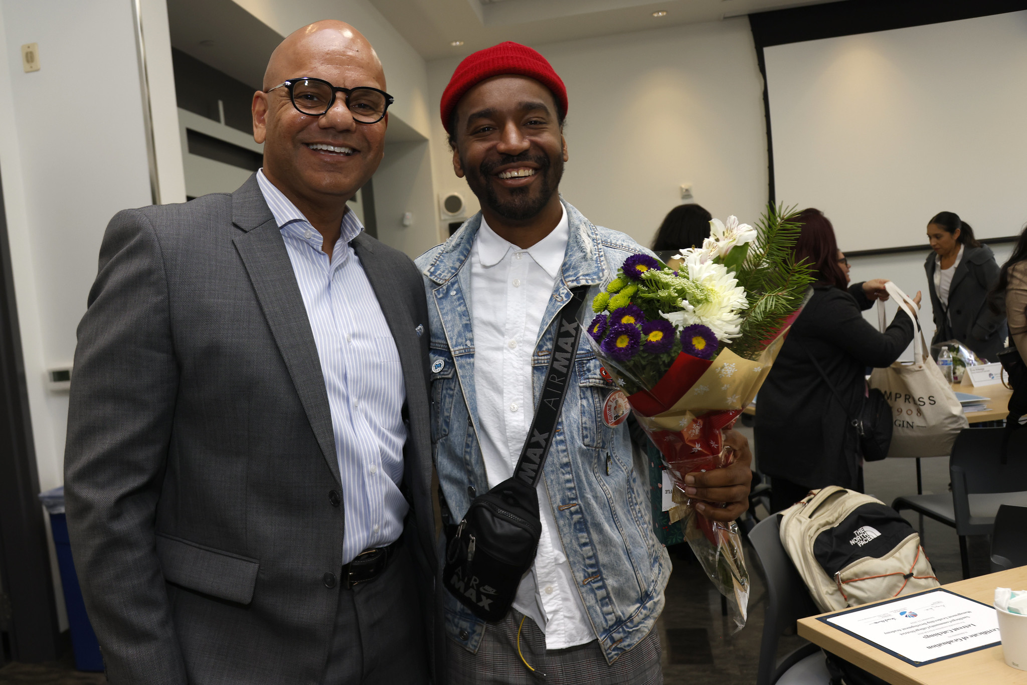 
Latrent Catchings with Peter Maharaj.
