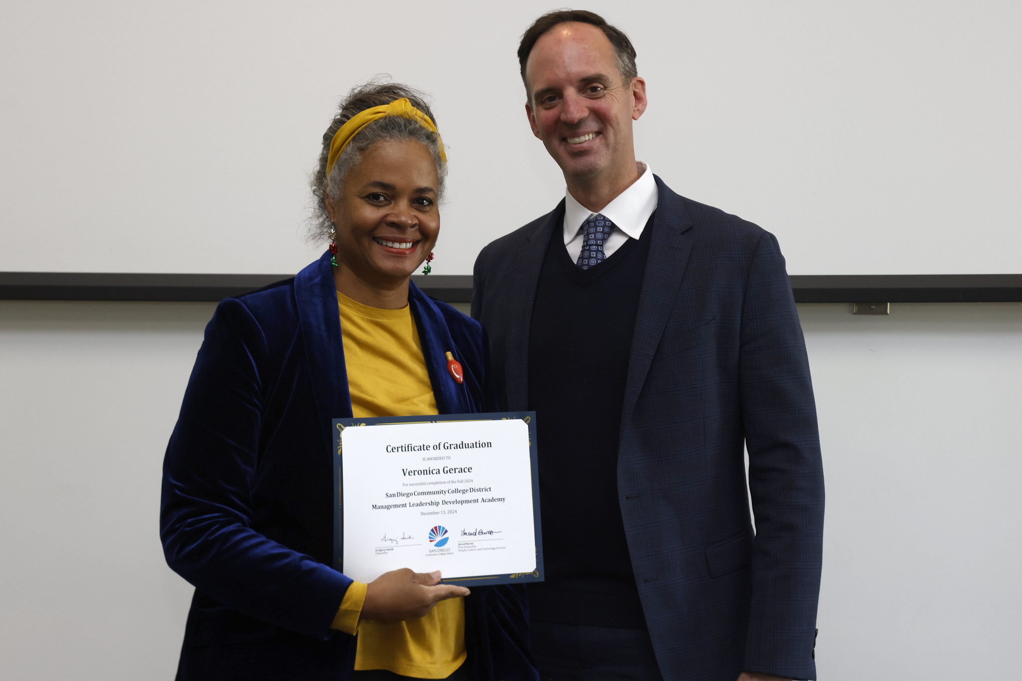 
Veronica Gerace receives her certificate.
