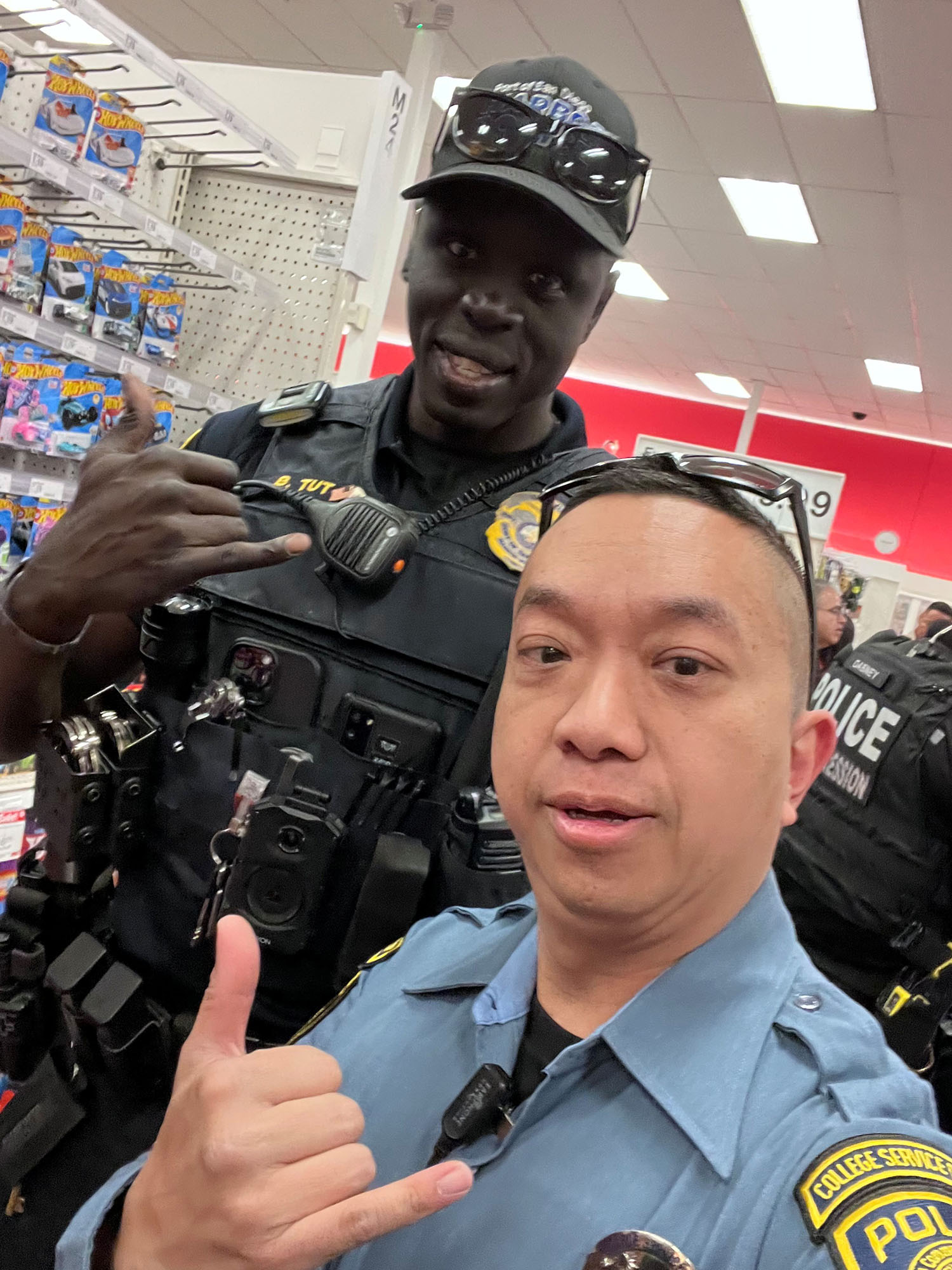 Two officers at Target for Shop with a Cop.