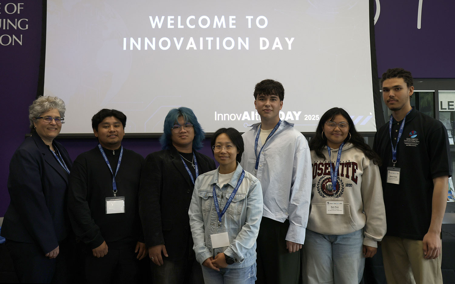 
Vice Chancellor Michelle Fischthal with six speakers from the panel.
