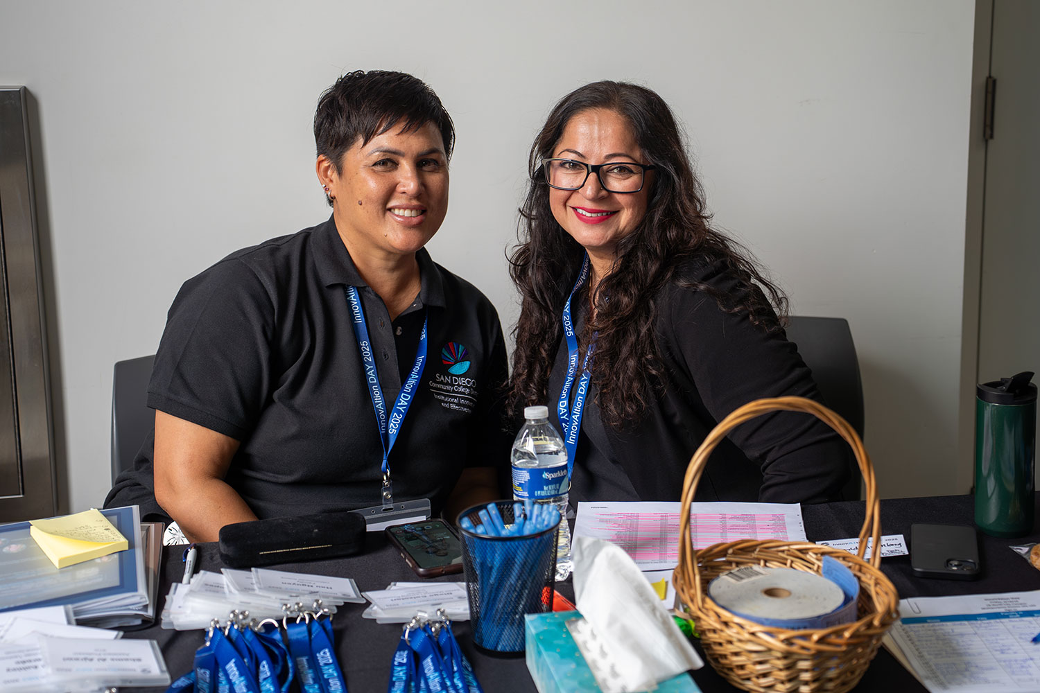 
Two workers at the event.
