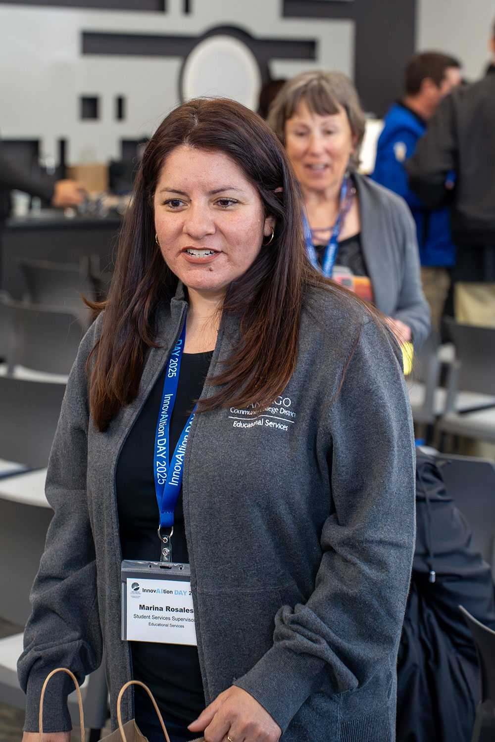 
An attendee at the AI event.
