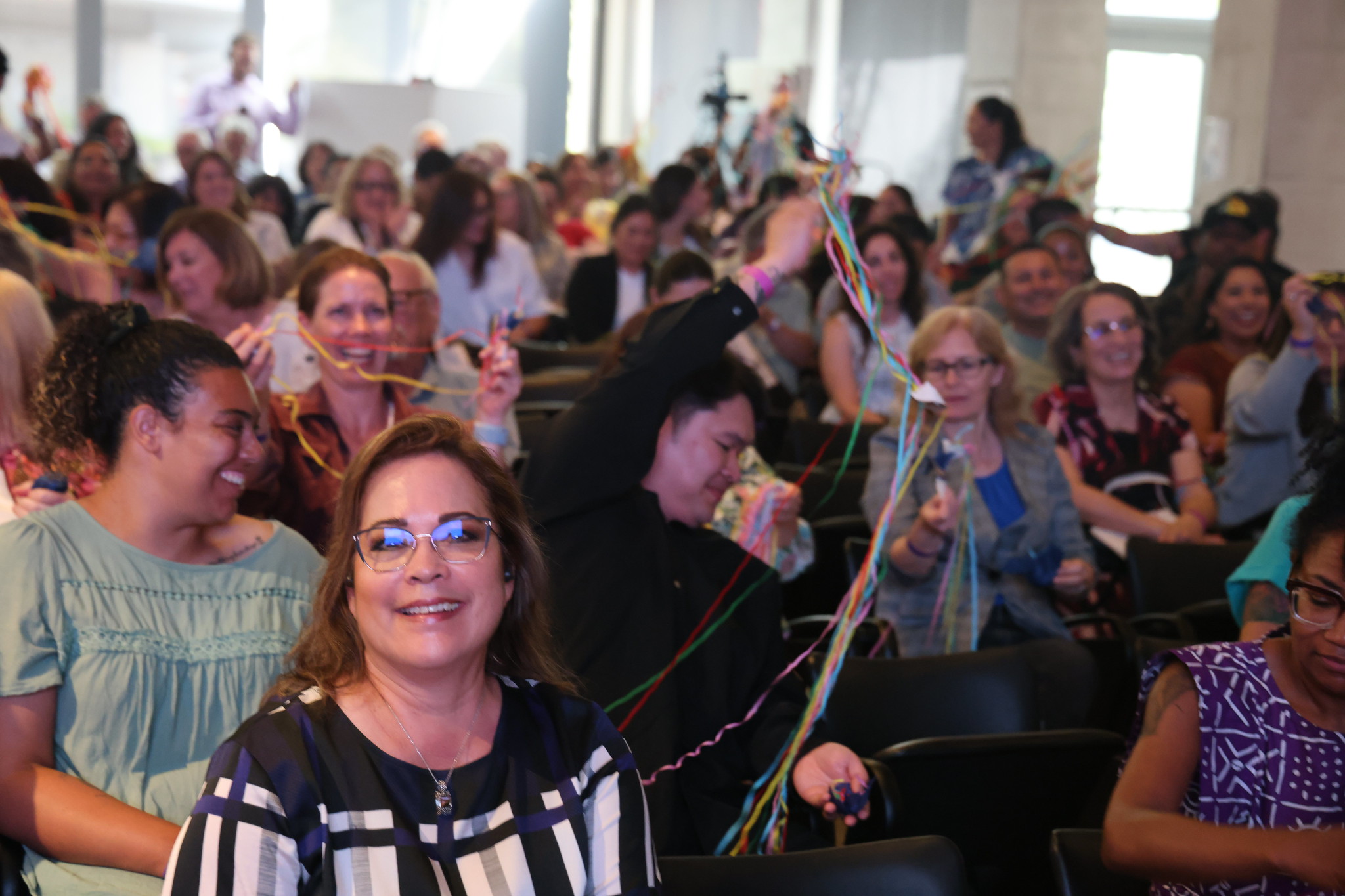 
Confetti streamers were sprayed out over the audience at convocation.
