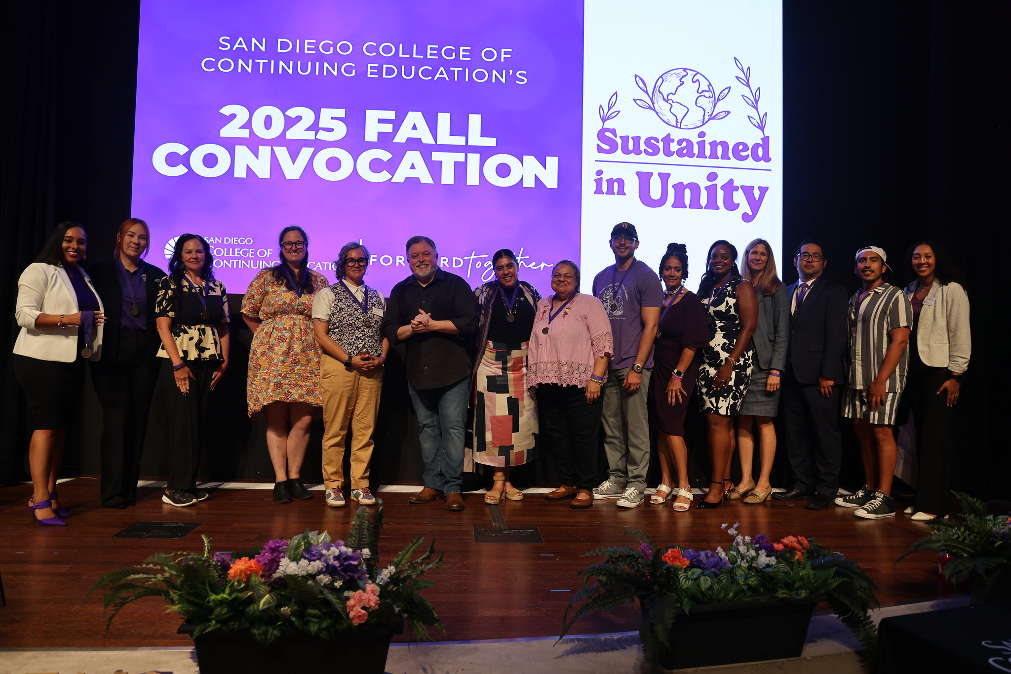 
15 people line up on state at convocation
