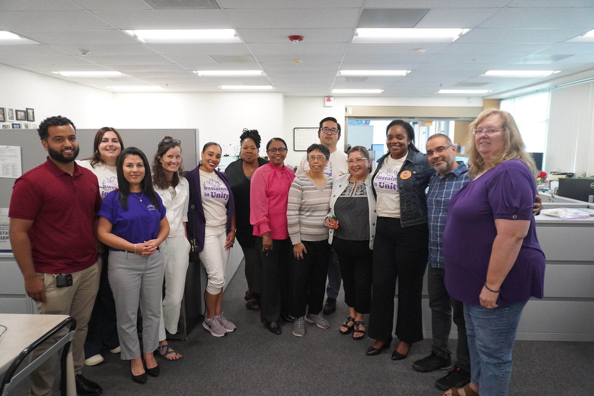 
President Tina King visits with 12 employees on campus.
