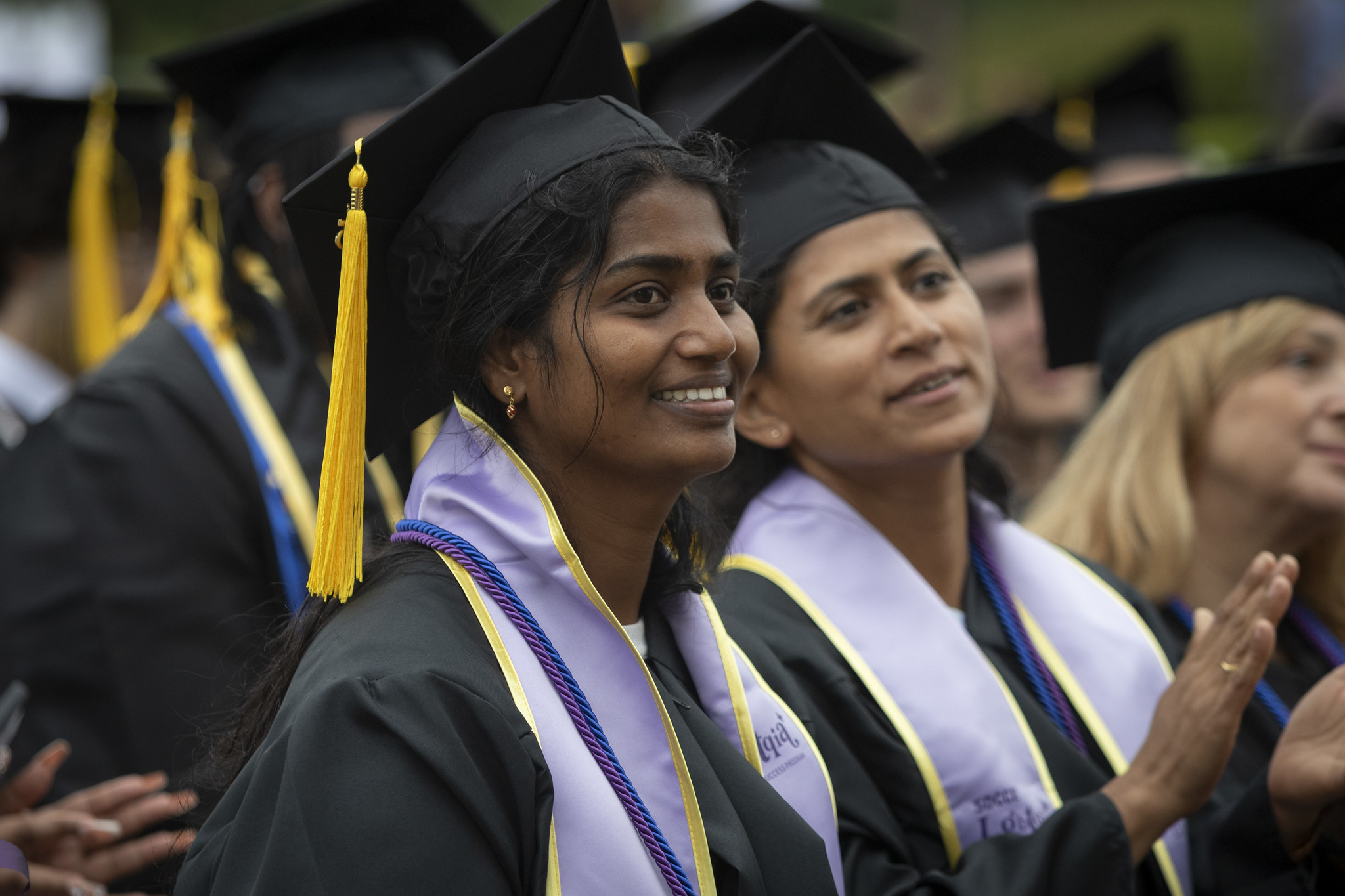 
Graduates seated during commencement.
