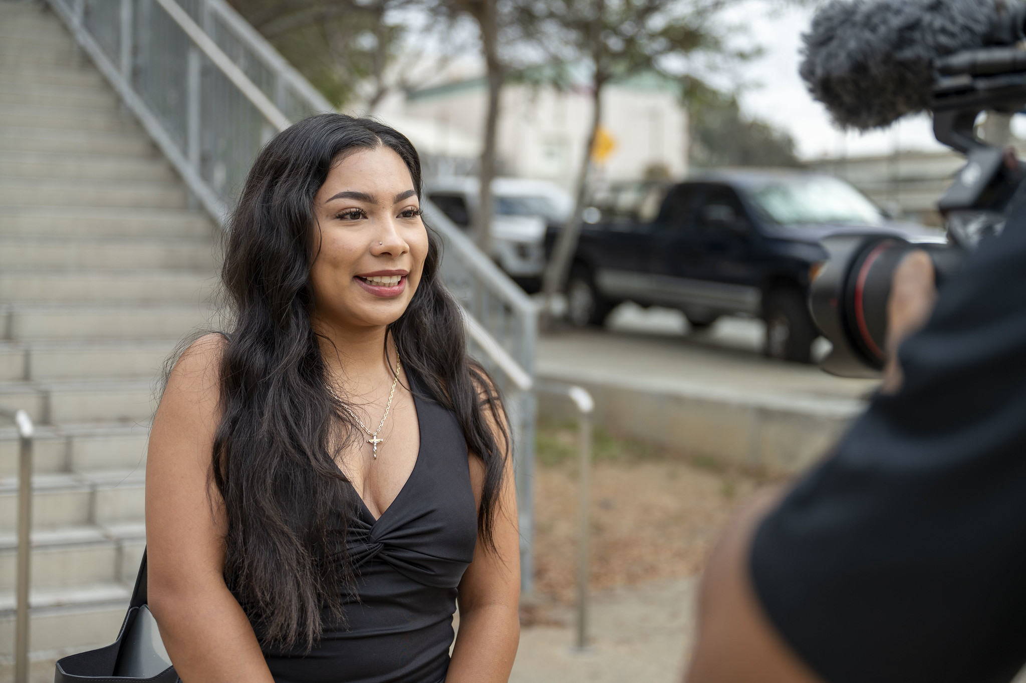 
A student being interviewed for a video.&nbsp;
