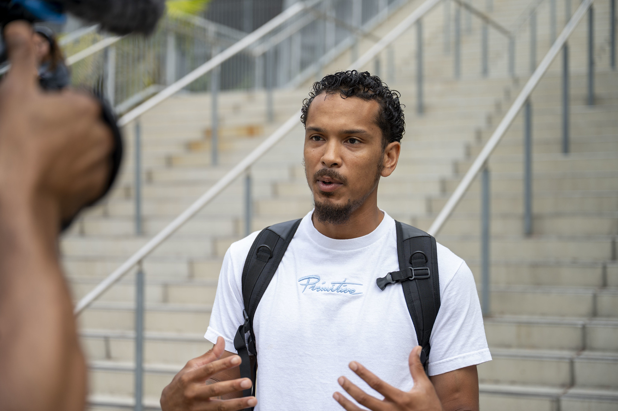 
A student being interviewed for a video.&nbsp;
