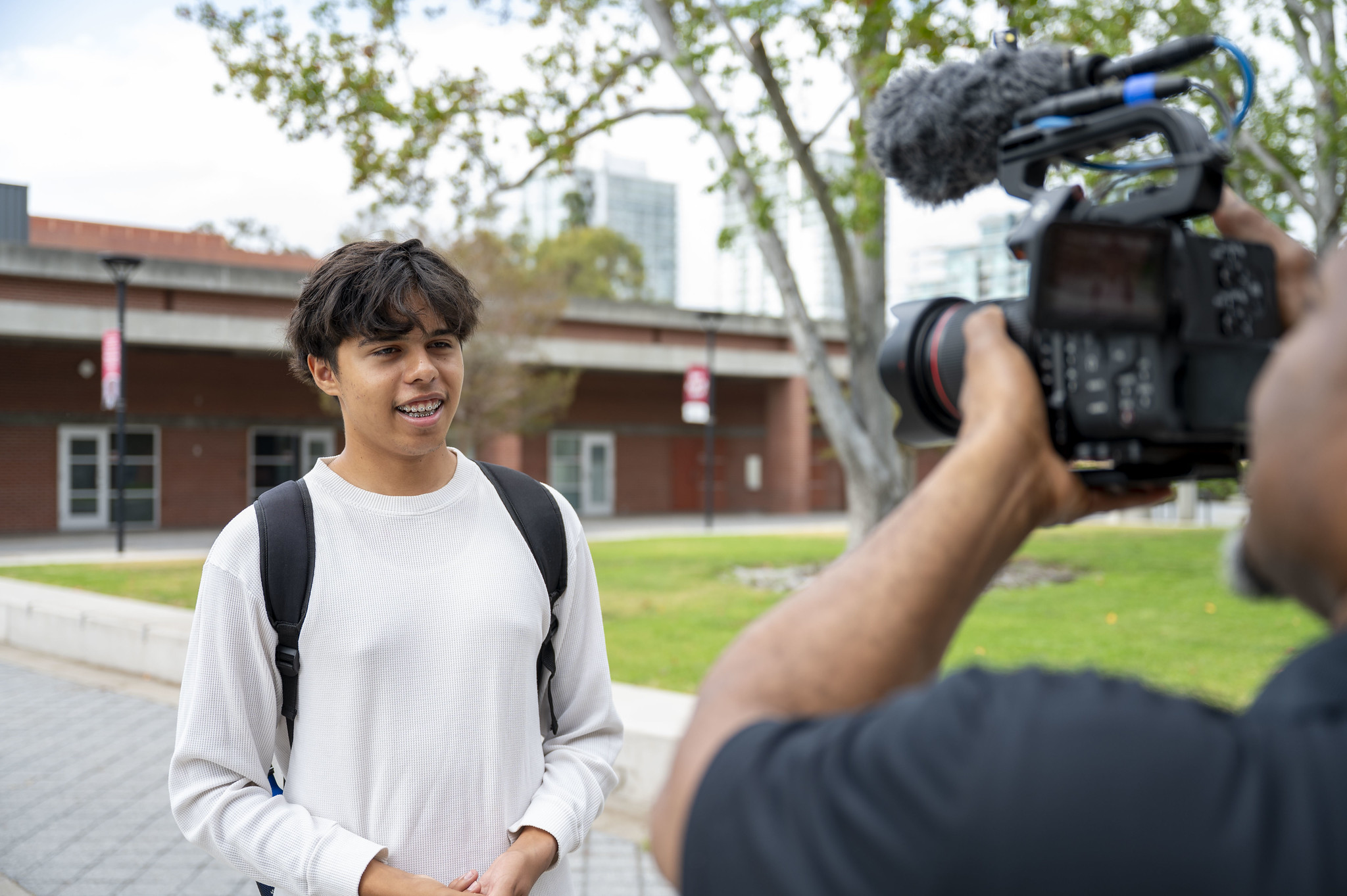 
A student being interviewed for a video.&nbsp;
