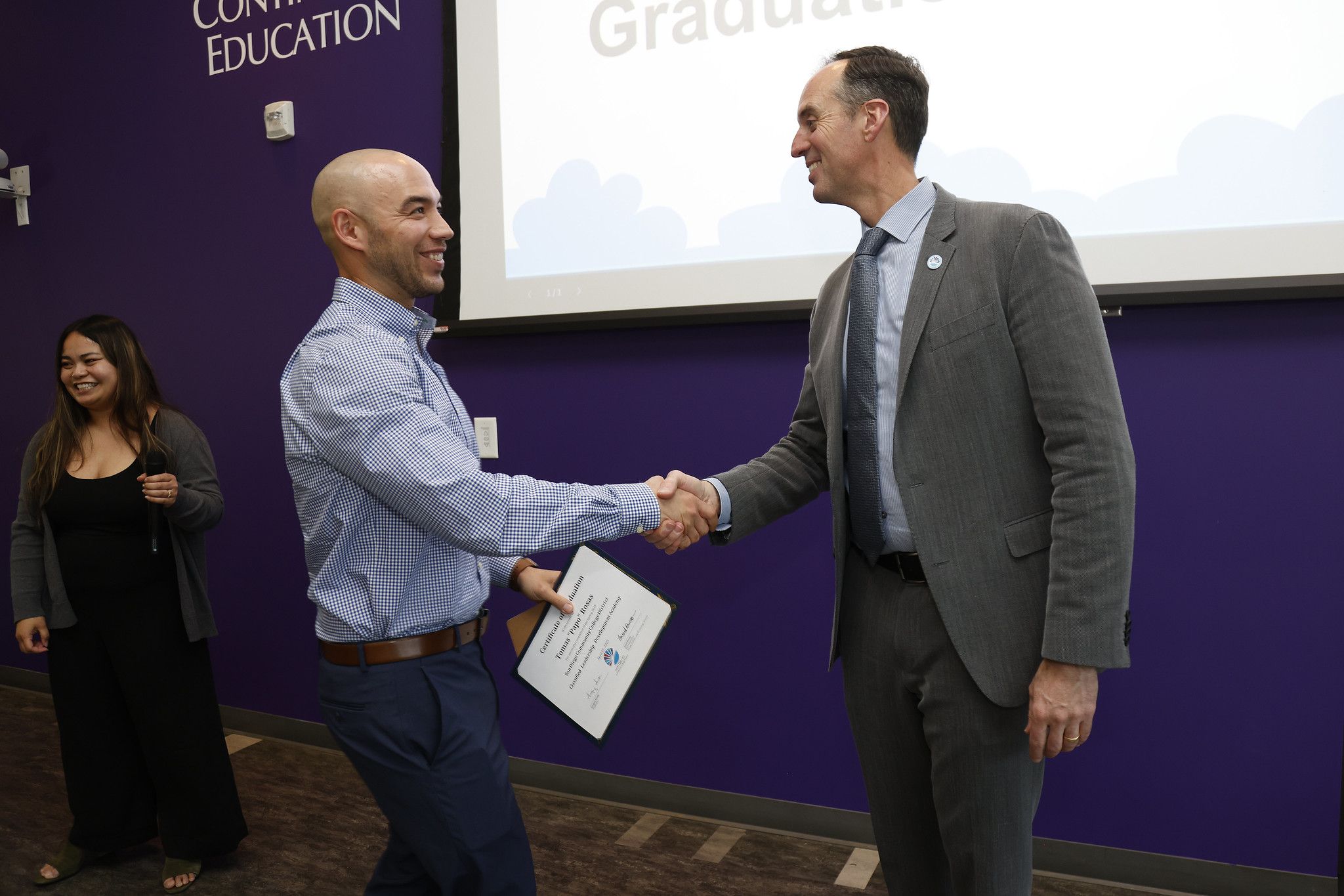 
Tomas "Papo" Rosas receiving his certificate.
