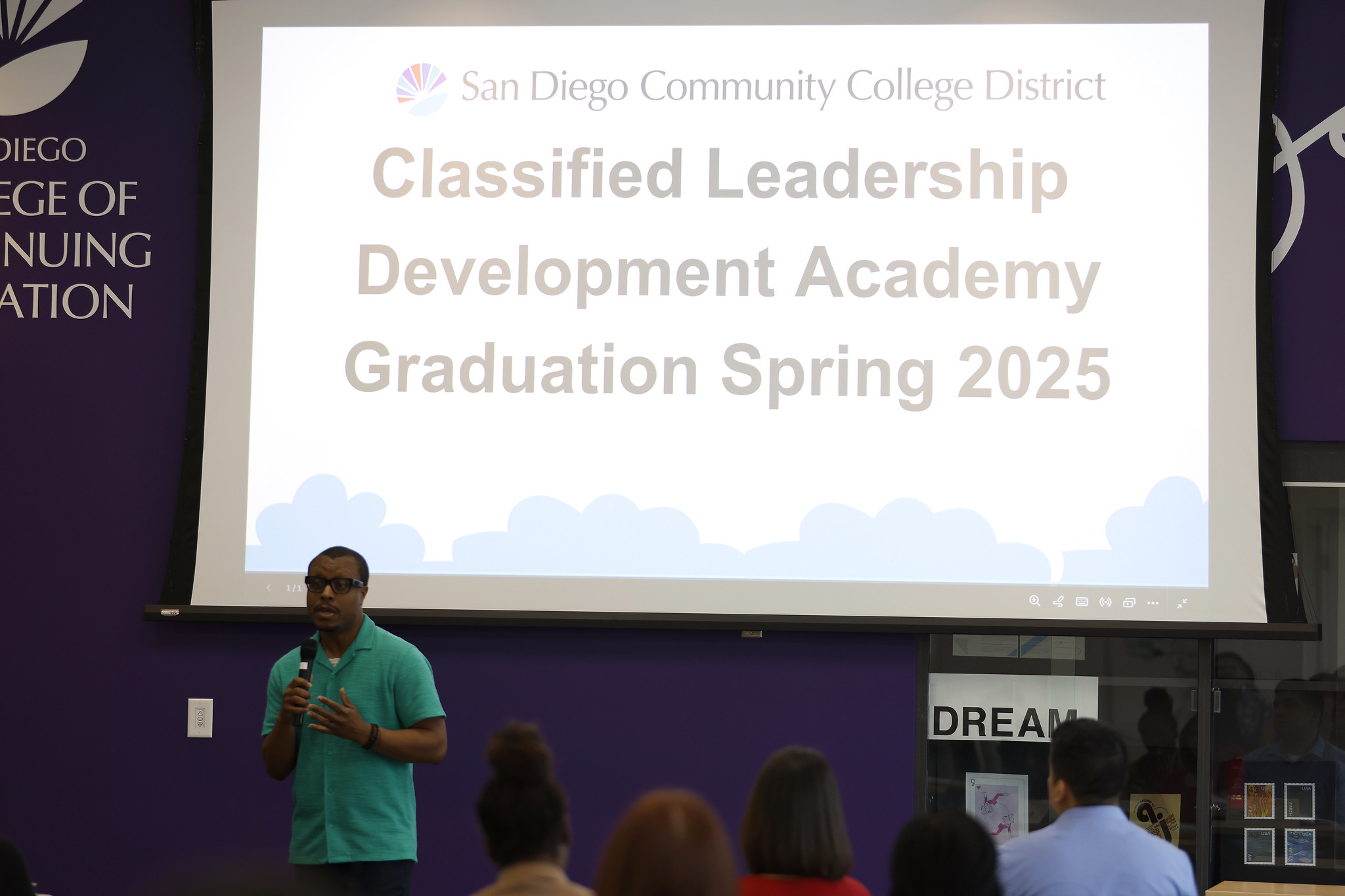 
Vice Chancellor of People, Culture, and Technology Services Jared Burns speaks at the professional development academy.
